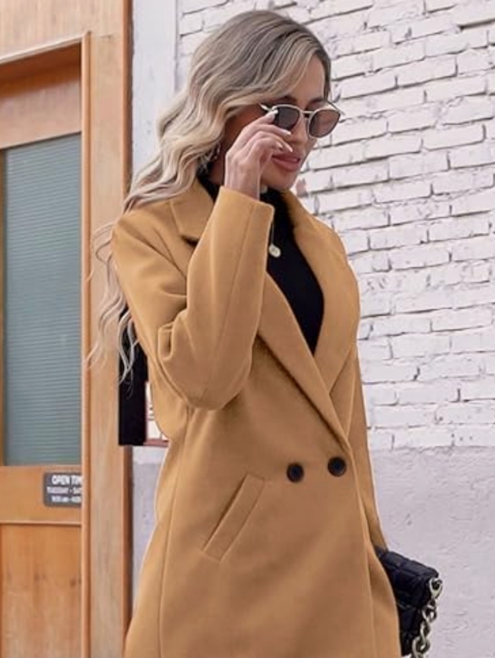 Amazon Tan Double-Breasted Long Trench Coat- Great Business Casual